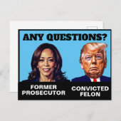 Aanklager Trump Felon van Kamala Harris Briefkaart (Voorkant / Achterkant)