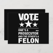 Aanklager versus Felon Voter Grappige Politiek Briefkaart (Voorkant / Achterkant)