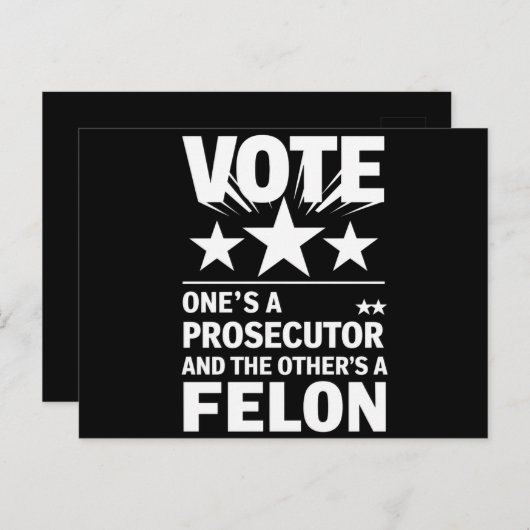 Aanklager versus Felon Voter Grappige Politiek Briefkaart (Voorkant / Achterkant)