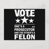 Aanklager versus Felon Voter Grappige Politiek Briefkaart (Voorkant)