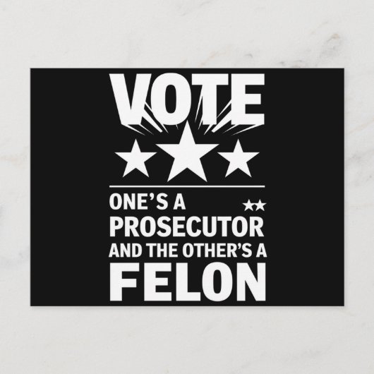 Aanklager versus Felon Voter Grappige Politiek Briefkaart (Voorkant)