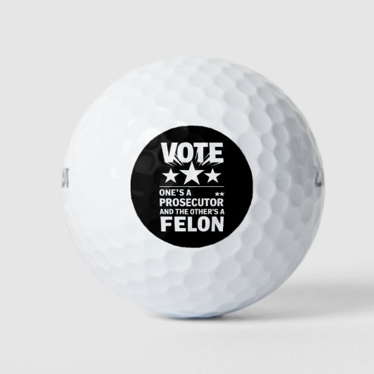Aanklager versus Felon Voter Grappige Politiek Golfballen (Voorkant)