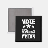 Aanklager versus Felon Voter Grappige Politiek Magneet (Voorkant / Achterkant)