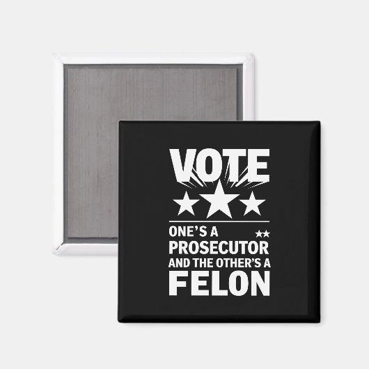 Aanklager versus Felon Voter Grappige Politiek Magneet (Voorkant / Achterkant)