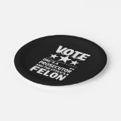 Aanklager versus Felon Voter Grappige Politiek Papieren Bordje (Gekanteld)