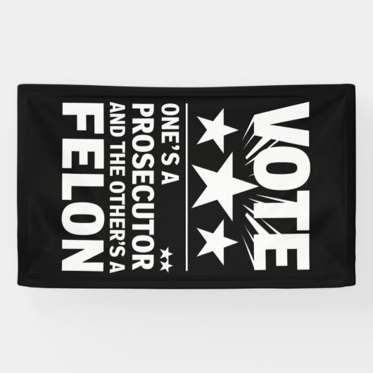 Aanklager versus Felon Voter Grappige Politiek Spandoek (Horizontaal)