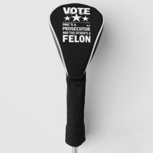 Aanklager versus misdadiger stemmer Funny Politiek Golfheadcover