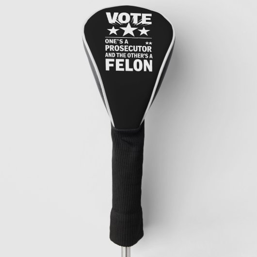 Aanklager versus misdadiger stemmer Funny Politiek Golfheadcover (Voorkant)