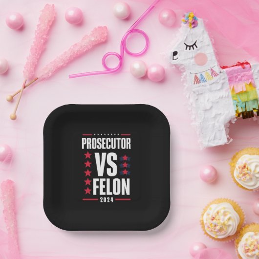 Aanklager vs Felon 2024 Papieren Bordje (Feest)