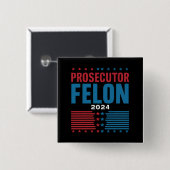 Aanklager Vs Misdadiger 2024 Vierkante Button 5,1 Cm (Voorkant /achterkant)