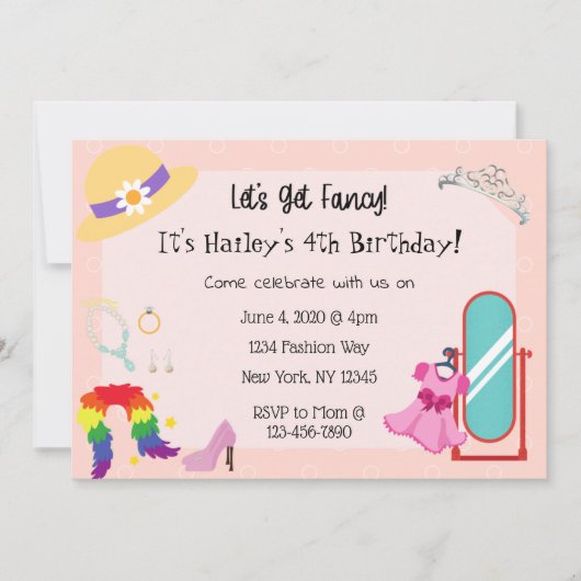 Aankleden Mode Party Uitnodiging (Voorkant)