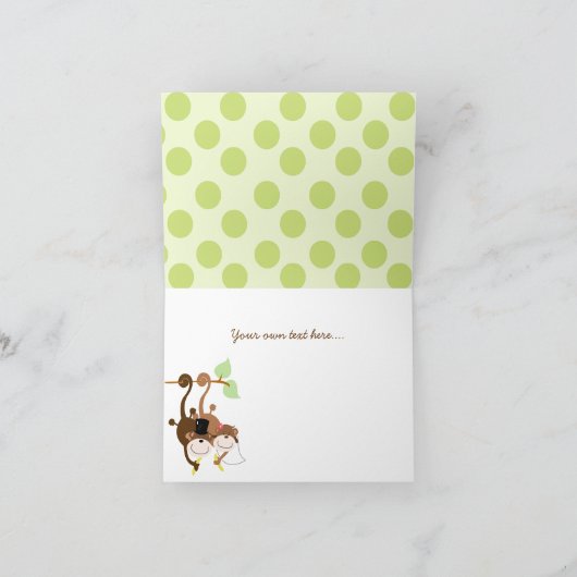 Aankomende apenjong bruidspaar bedankkaart (Binnen)