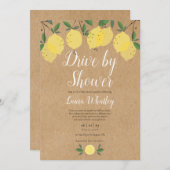 Aankomende Baby Borrel Rustieke Citroenen Kaart (Voorkant / Achterkant)