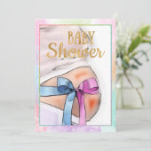 Aankomende moeder Baby shower uitnodiging (Staand voorkant)