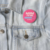 Aankomende Moeder Laadt Aangepaste Roze Baby Showe Ronde Button 5,7 Cm (In situ)