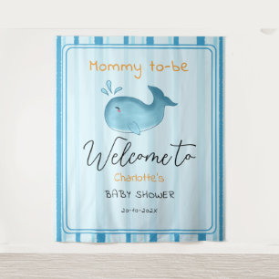 Aankomende Moeder Wordt Schattige Walvis Baby Show Wandkleed