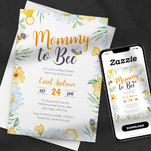 Aankomende Moeders Watercolor Bloemige Baby Borrel Kaart