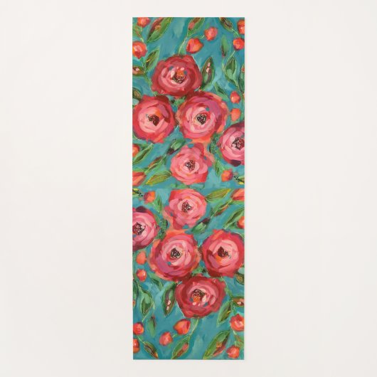 Aankomende rozen yogamat (Voorkant)