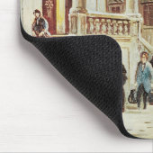 Aankomst bij kerstfeest muismat (Hoek)