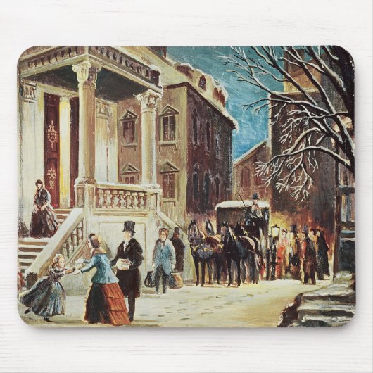 Aankomst bij kerstfeest muismat (Voorkant)