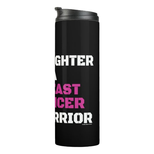 Aankomst/blok/dochter... Borstkanker Thermosbeker (Geroteerd rechts)