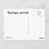 aankomst in de lente briefkaart (Achterkant)