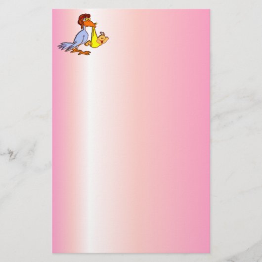 Aankomst pasbaar babymeisje - een winkelbestelling briefpapier (Voorkant)