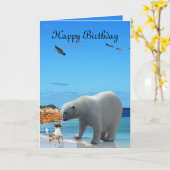 Aankomst Polair Beer, Birthday Greeting Kaart (Gele Bloem)