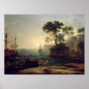Aankomst van Aeneas in Italië, de Dageraad van de Poster