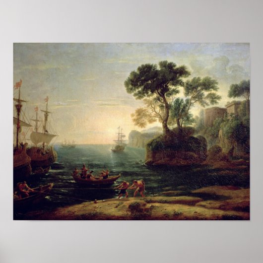 Aankomst van Aeneas in Italië, de Dageraad van de Poster (Voorkant)