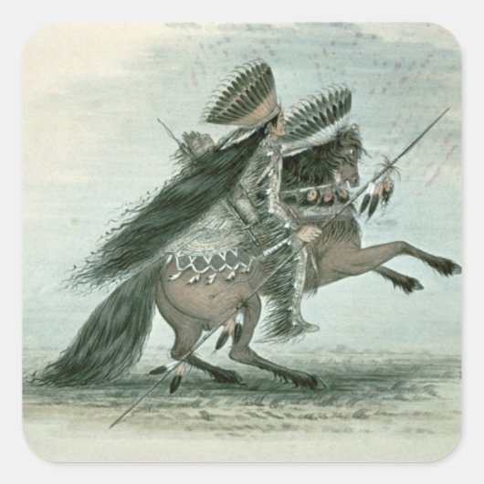 Aankomst van de Crow Tribe (m/v op papier) Vierkante Sticker (Voorkant)