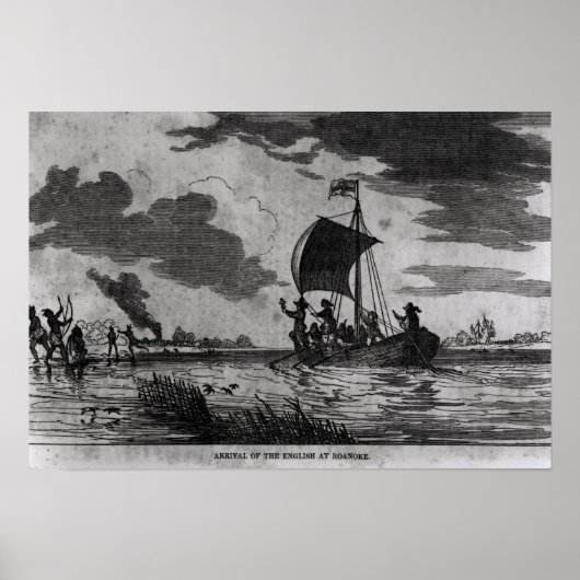 Aankomst van de Engelsen in Roanoke Poster (Voorkant)