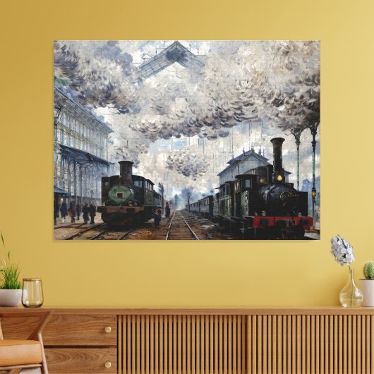 Aankomst van de Normandische trein Canvas Afdruk (Insitu (Woonkamer))