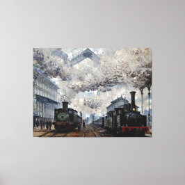 Aankomst van de Normandische trein Canvas Afdruk