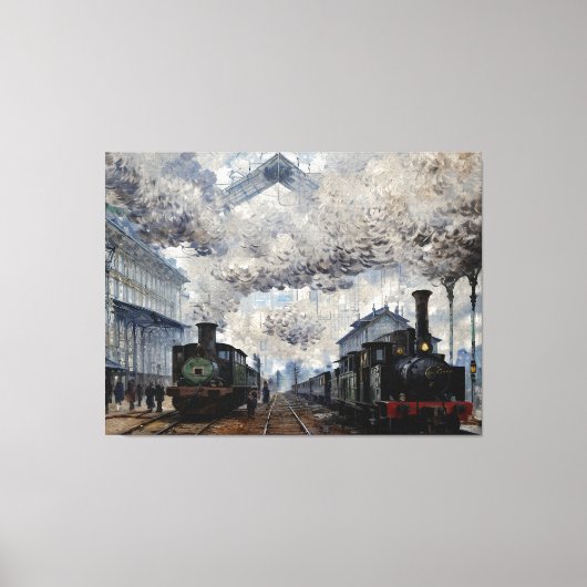 Aankomst van de Normandische trein Canvas Afdruk (Voorkant)