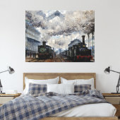 Aankomst van de Normandische trein Canvas Afdruk (Insitu (Slaapkamer))