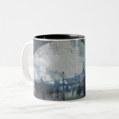 Aankomst van de Normandische trein - Monet Tweekleurige Koffiemok (Voorkant links)