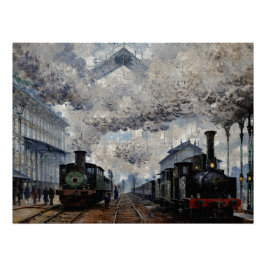 Aankomst van de Normandische trein Perfect Poster