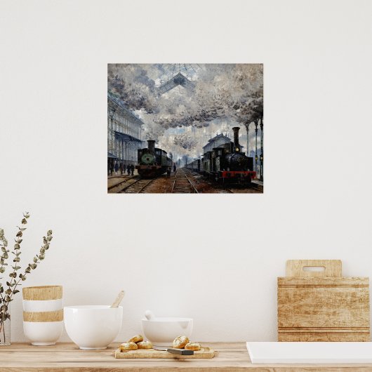 Aankomst van de Normandische trein Poster (Keuken)