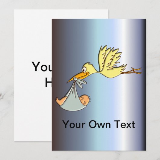 Aankomst van de pasgeboren Baby - levering van een Aankondiging (Voorkant / Achterkant)