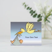 Aankomst van de pasgeboren Baby - levering van een Briefkaart (Staand voorkant)