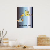 Aankomst van de pasgeboren Baby - levering van een Poster (Keuken)