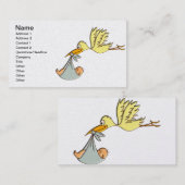 Aankomst van de pasgeboren Baby - levering van een Visitekaartje (Voorkant / Achterkant)