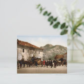 Aankomst van de post Cetinje Montenegro Briefkaart (Staand voorkant)