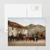 Aankomst van de post Cetinje Montenegro Briefkaart (Voorkant / Achterkant)
