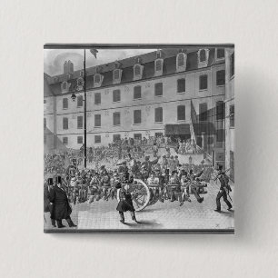Aankomst van de veroordeelden in Bicetre Vierkante Button 5,1 Cm