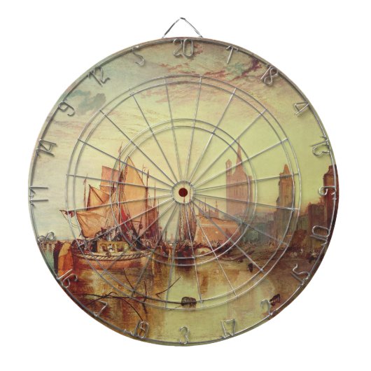 Aankomst van een pakketboot door Joseph Turner Dartbord (Voorkant)