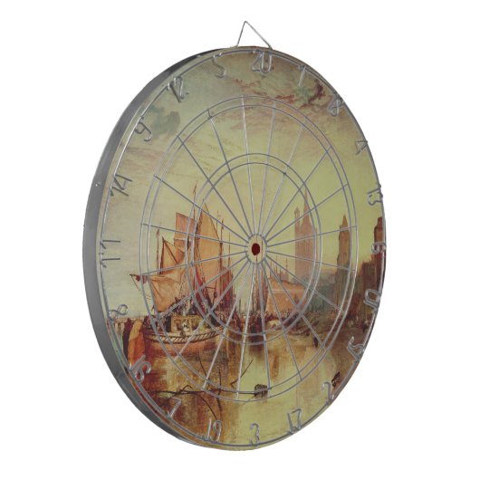 Aankomst van een pakketboot door Joseph Turner Dartbord (Voorkant Links)