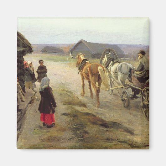 Aankomst van een school-mistress in het land magneet (Voorkant)