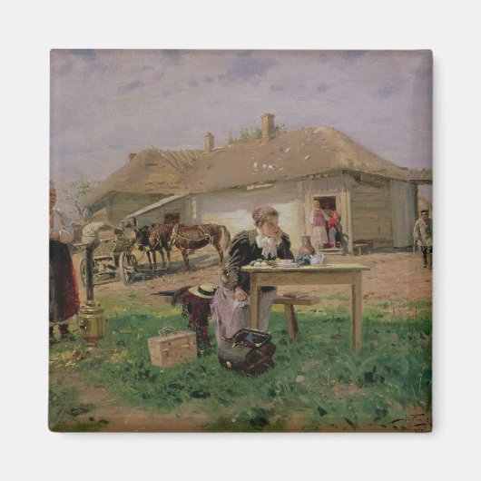 Aankomst van een schoolmeesteres in de magneet (Voorkant)